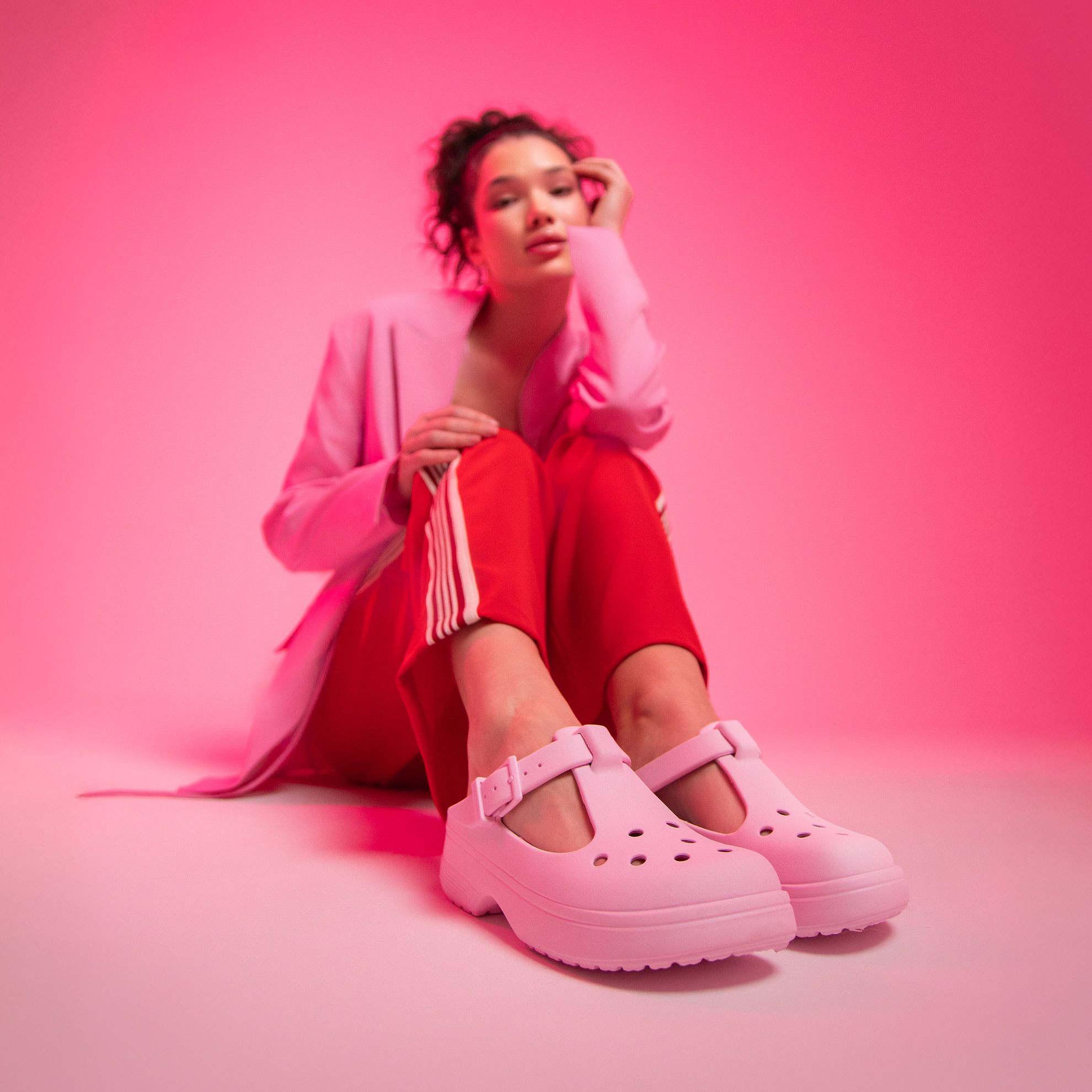 klapki crocs classic mary jane 210581-6zw rozowe