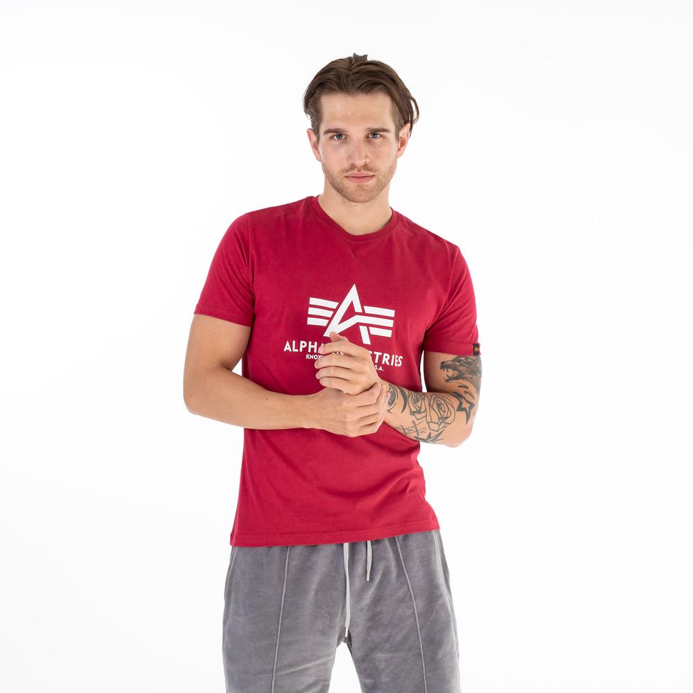 Koszulka Alpha Industries Basic T-shirt 100501523 - czerwona