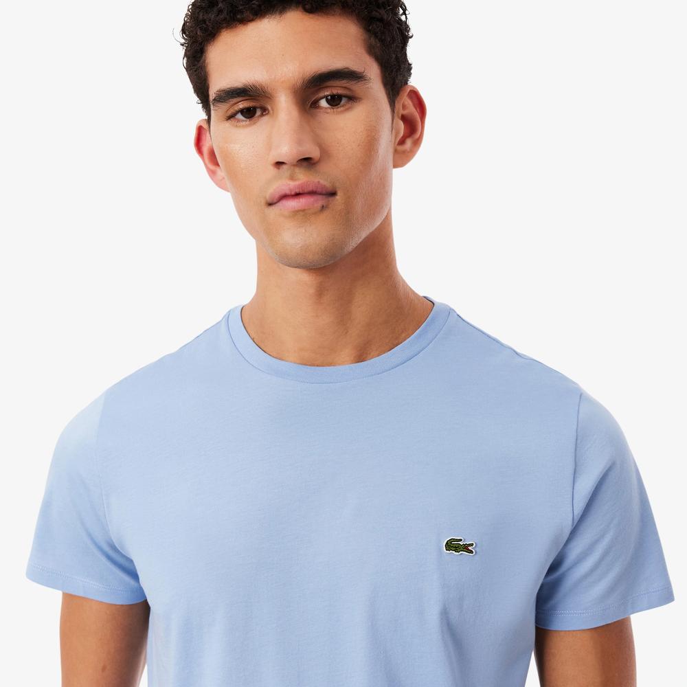 Koszulka męska Lacoste Crew Neck Pime Cotton Jersey TH6709-AEY - niebieska