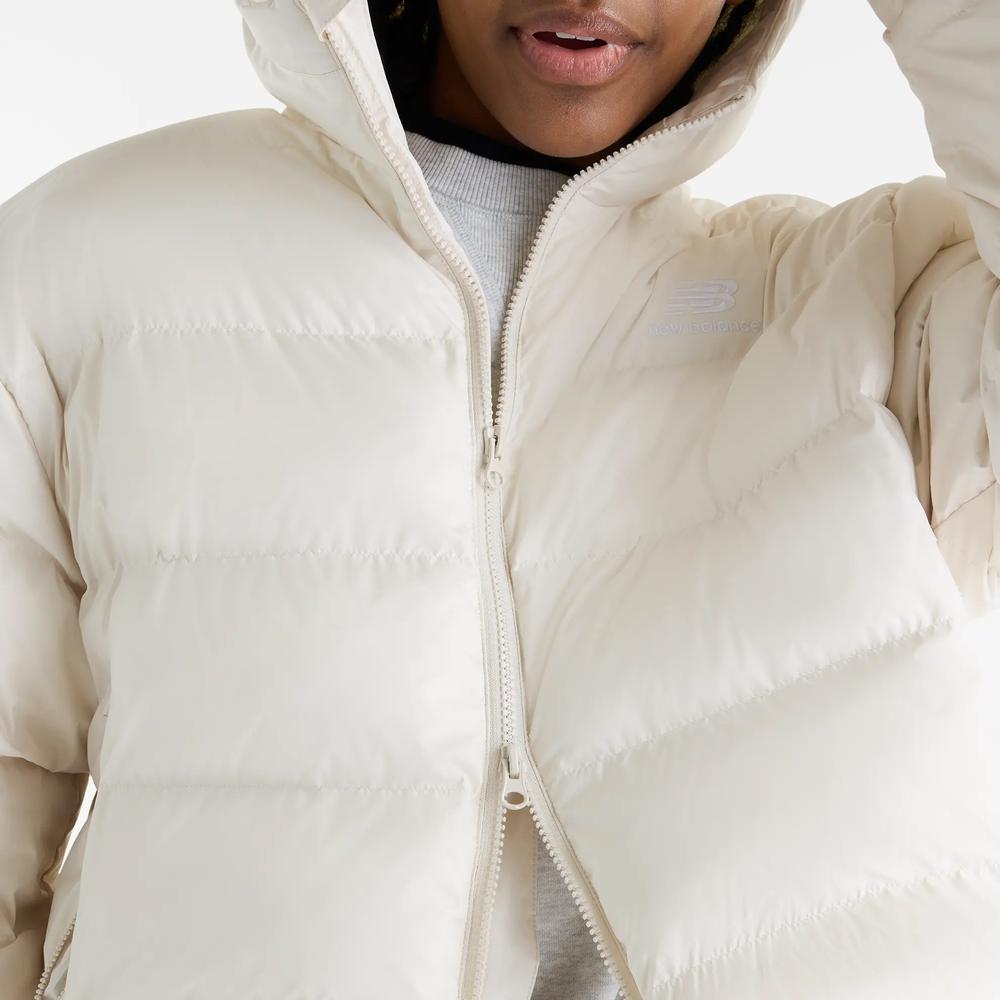 Kurtka damska New Balance Boston Puffer WJ62V5SNLIN - beżowa