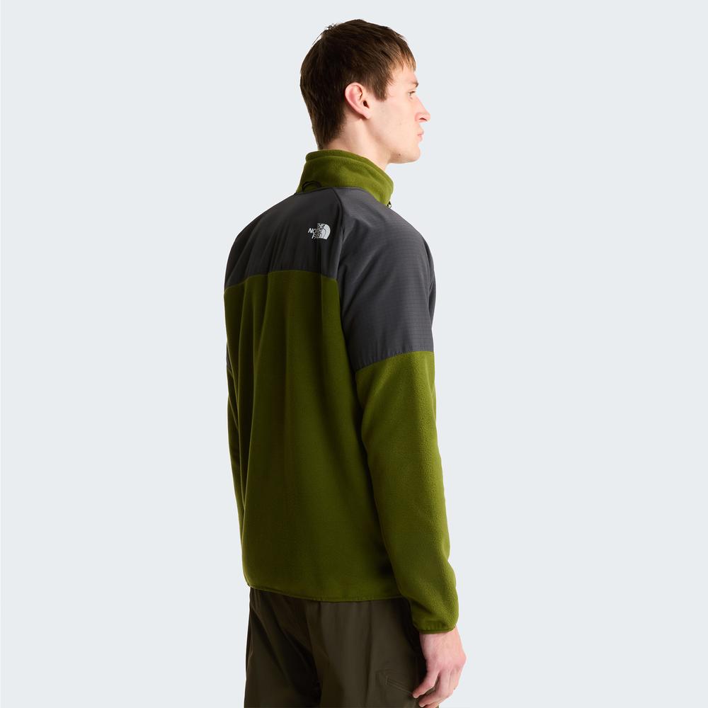 Bluza męska The North Face 100 Glacier Heavyweight Full-Zip Fleece 0A89JGM6D1 - szaro-zielona