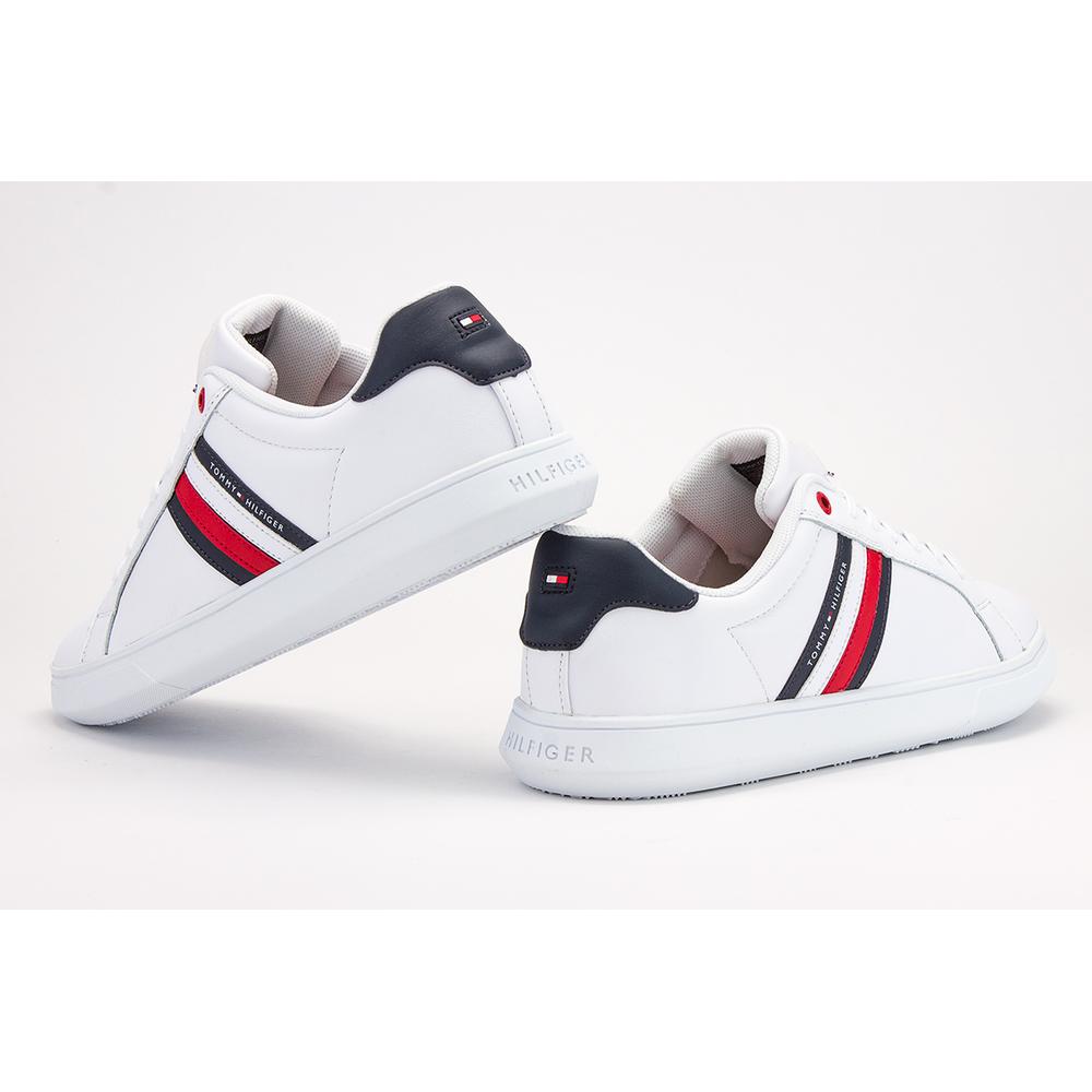 Buty Tommy Hilfiger Essential Leather Cupsole FM0FM02668-YBS - białe