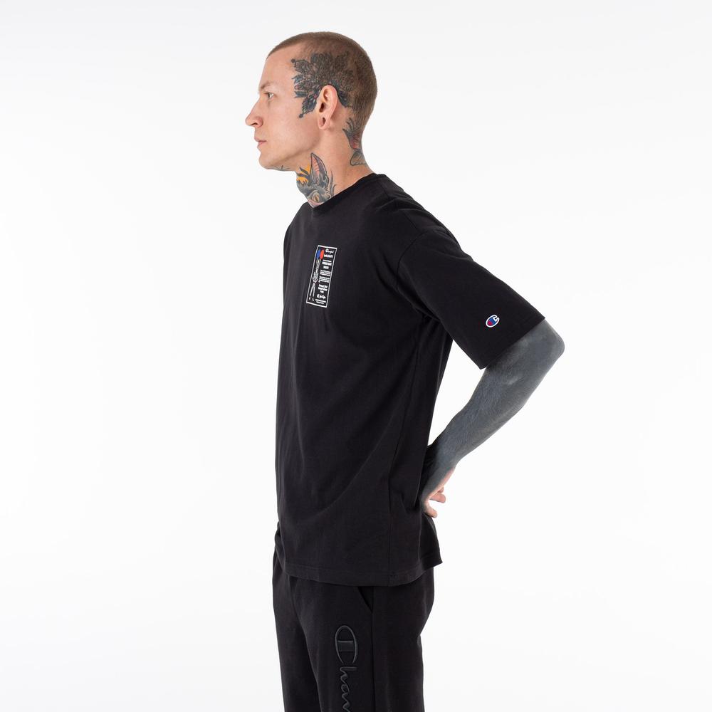 Koszulka Champion T-shape Classic Print Cotton 218640-KK001 - czarna