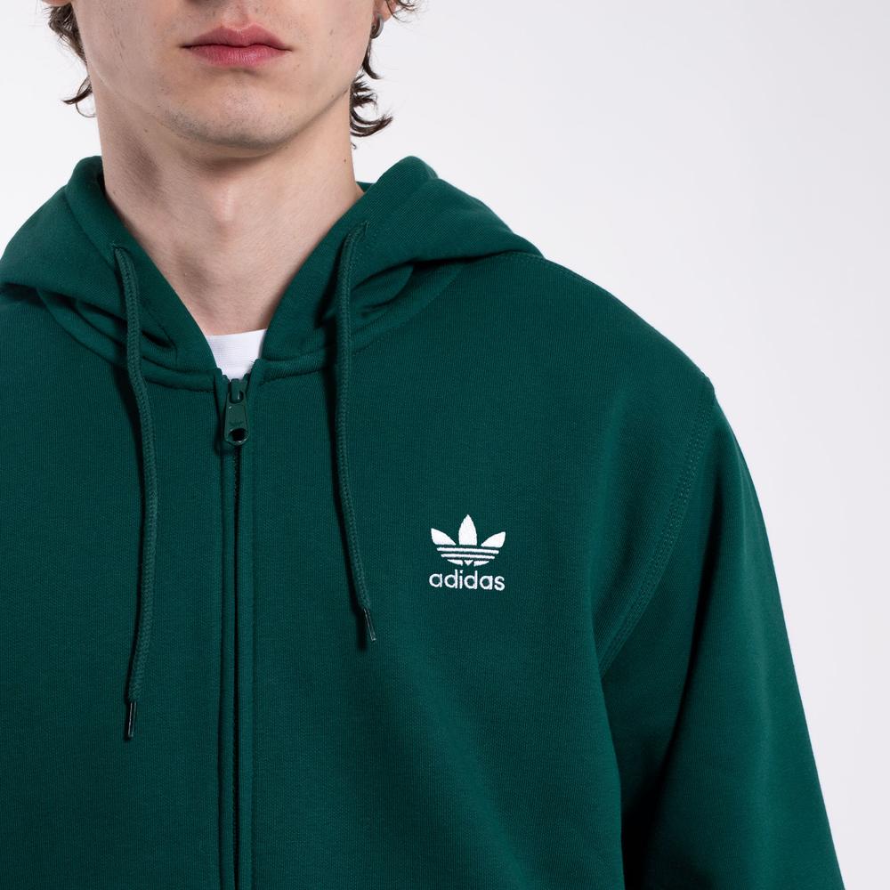 Bluza męska adidas Originals Trefoil Essentials Full-Zip KD1321 - zielona