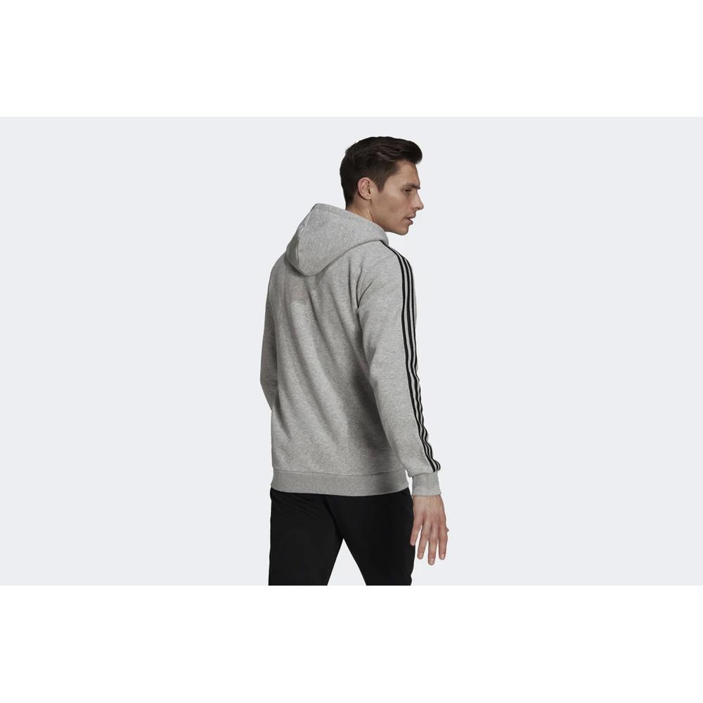 Bluza adidas Essentials Fleece 3-Stripes Full-Zip Hoodie HB0041 - szara