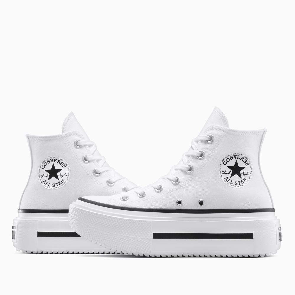 Buty damskie Converse Chuck Taylor All Star Lift Double Stack A12976C - białe
