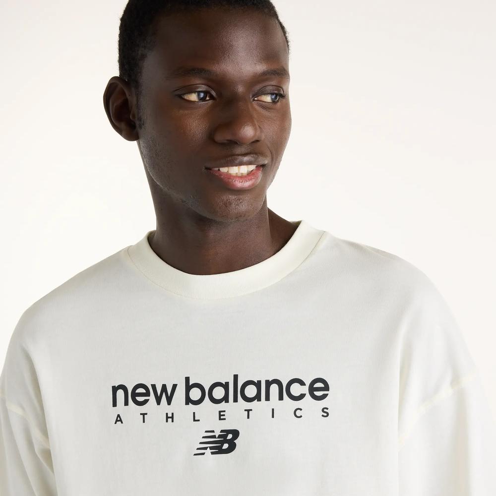 Koszulka męska New Balance Sport Linear Graphic MT62J91SAGA - biała