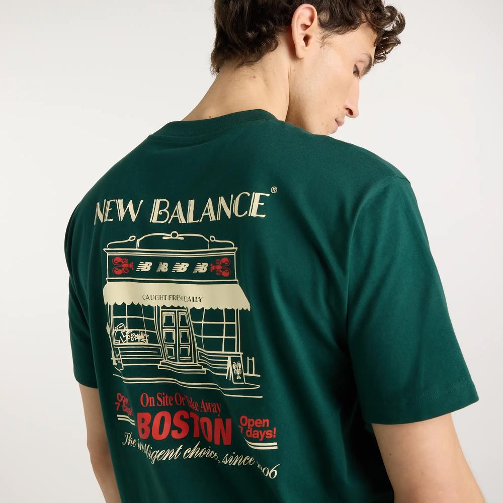 Koszulka męska New Balance Grab a Bite Boston MT62S7YPNOG - zielona