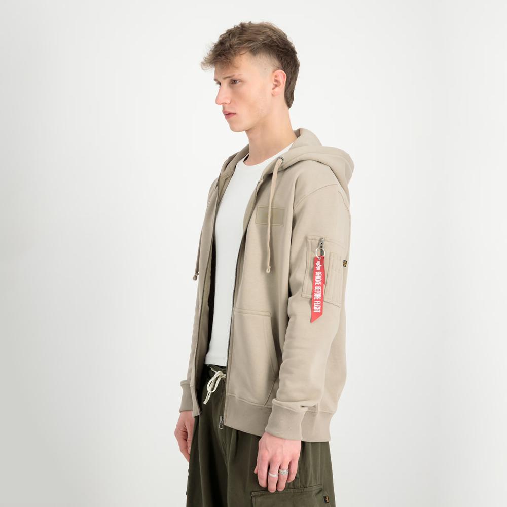 Bluza Alpha Industries Back Print Zip Hoodie 128342679 - beżowa