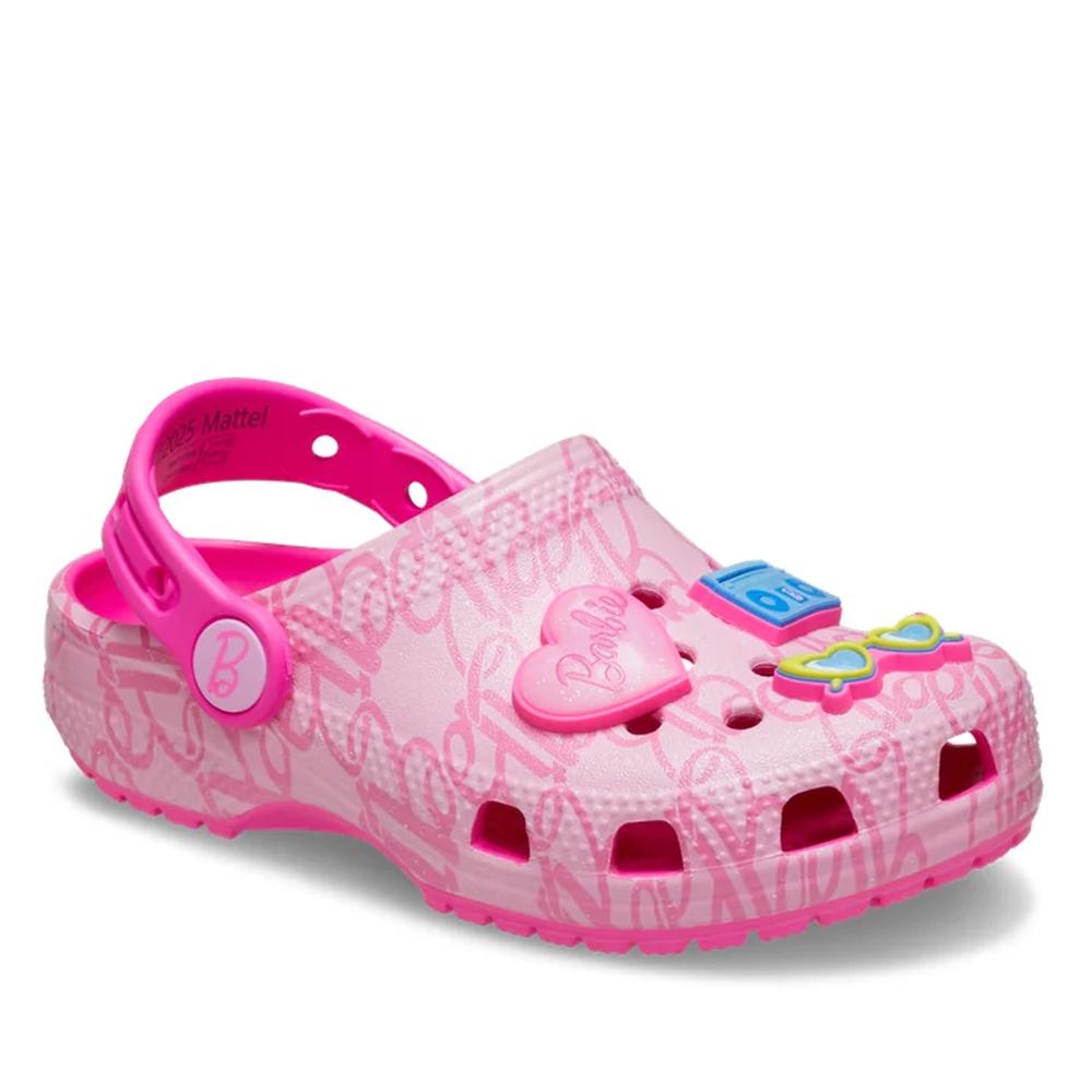 Klapki młodzieżowe Crocs Barbie Classic Clog 211407-90H - różowe