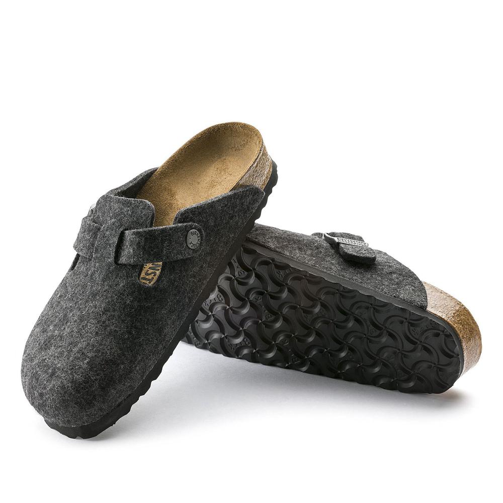 Klapki męskie Birkenstock Boston 160371 - szare