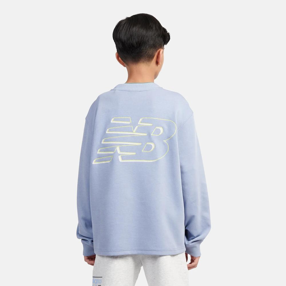 Bluza dziecięca New Balance LAKB0193DUS - niebieska