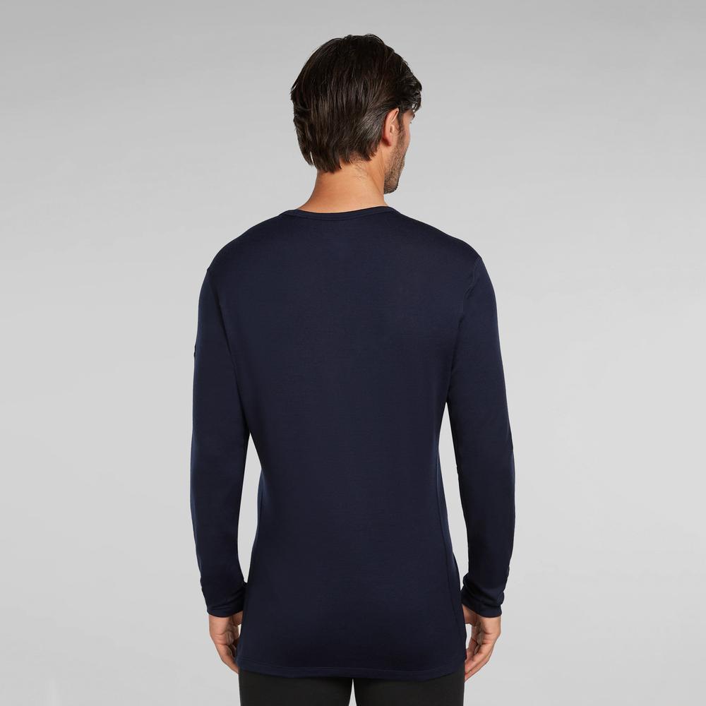 Koszulka męska Icebreaker Merino 260 Tech Long Sleeve Crewe Thermal Top 1043714011 - granatowa