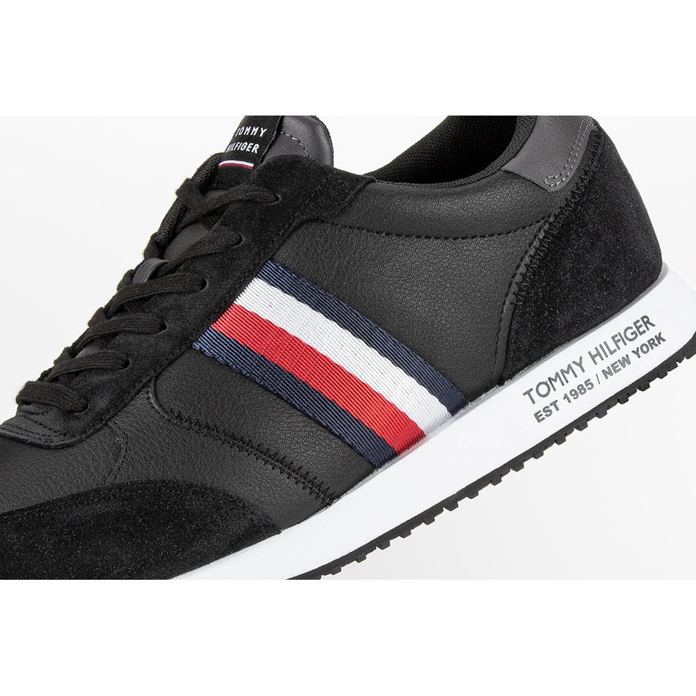 Tommy Hilfiger Leather Mix Signature Tape Trainers > FM0FM03736-BDS