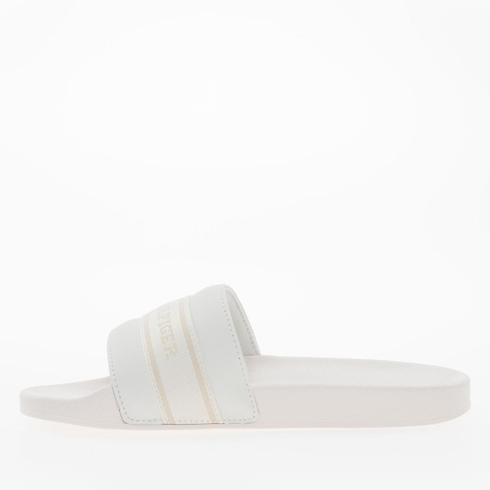 Klapki Tommy Hilfiger Poolside With Webbing Slide FW0FW08529-YBL - białe