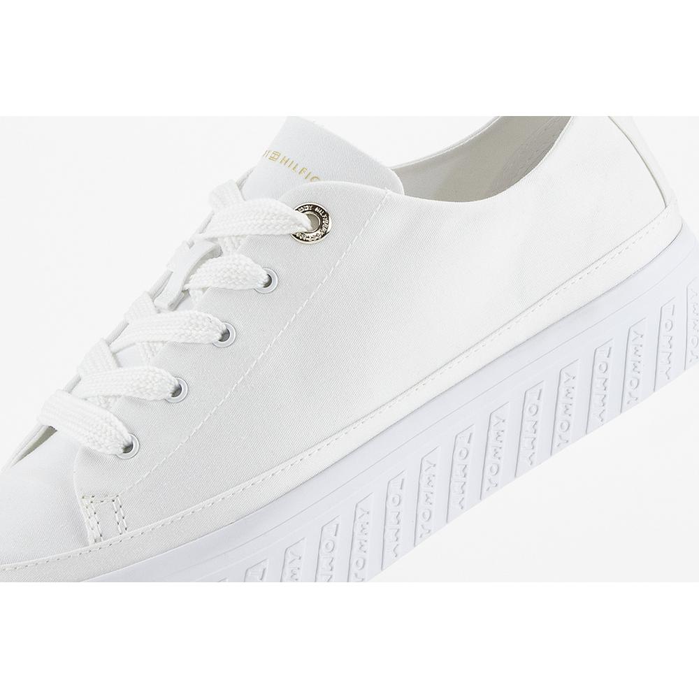 Buty Tommy Hilfiger Monochromatic Vulc Sneaker FW0FW06460-YBR - białe