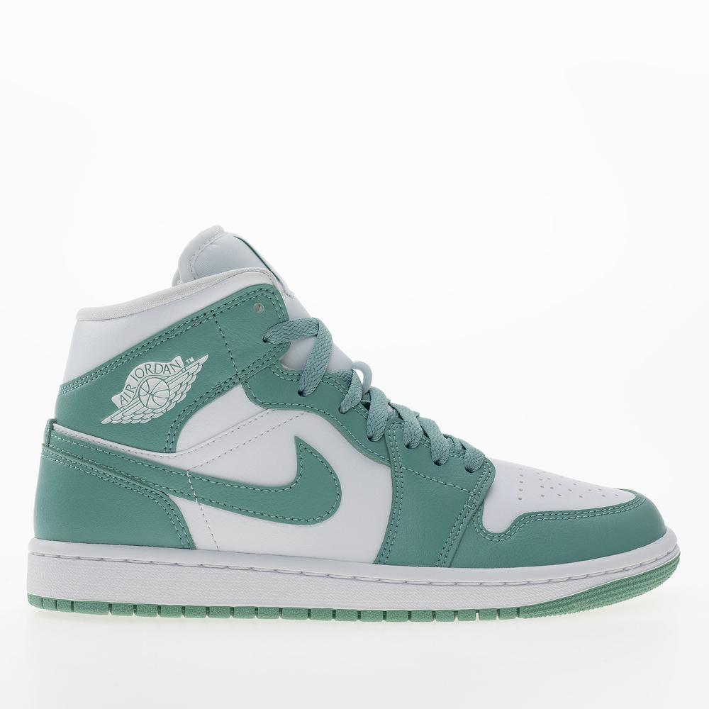 Buty damskie Nike Air Jordan 1 Mid BQ6472-138 - biało- zielone