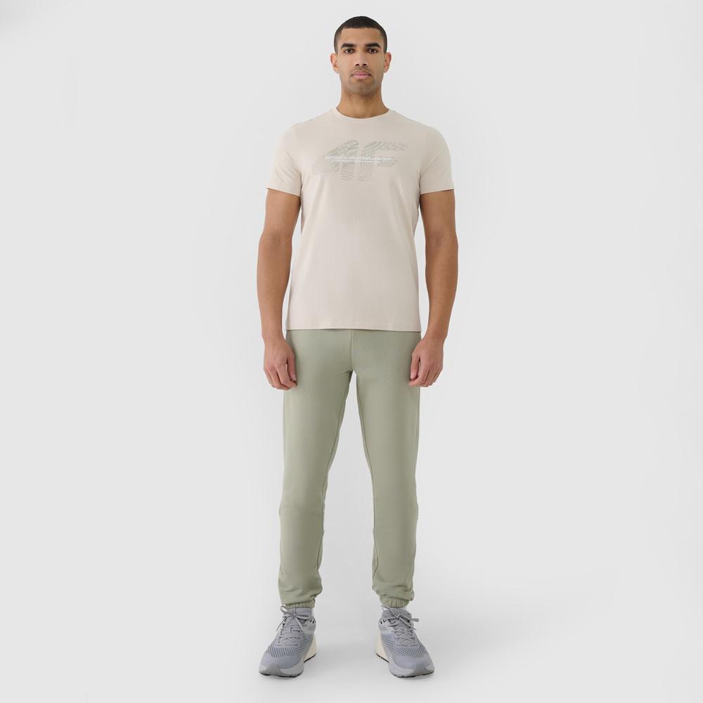 Koszulka męska 4F WSS25TTSHM200412S - beżowa