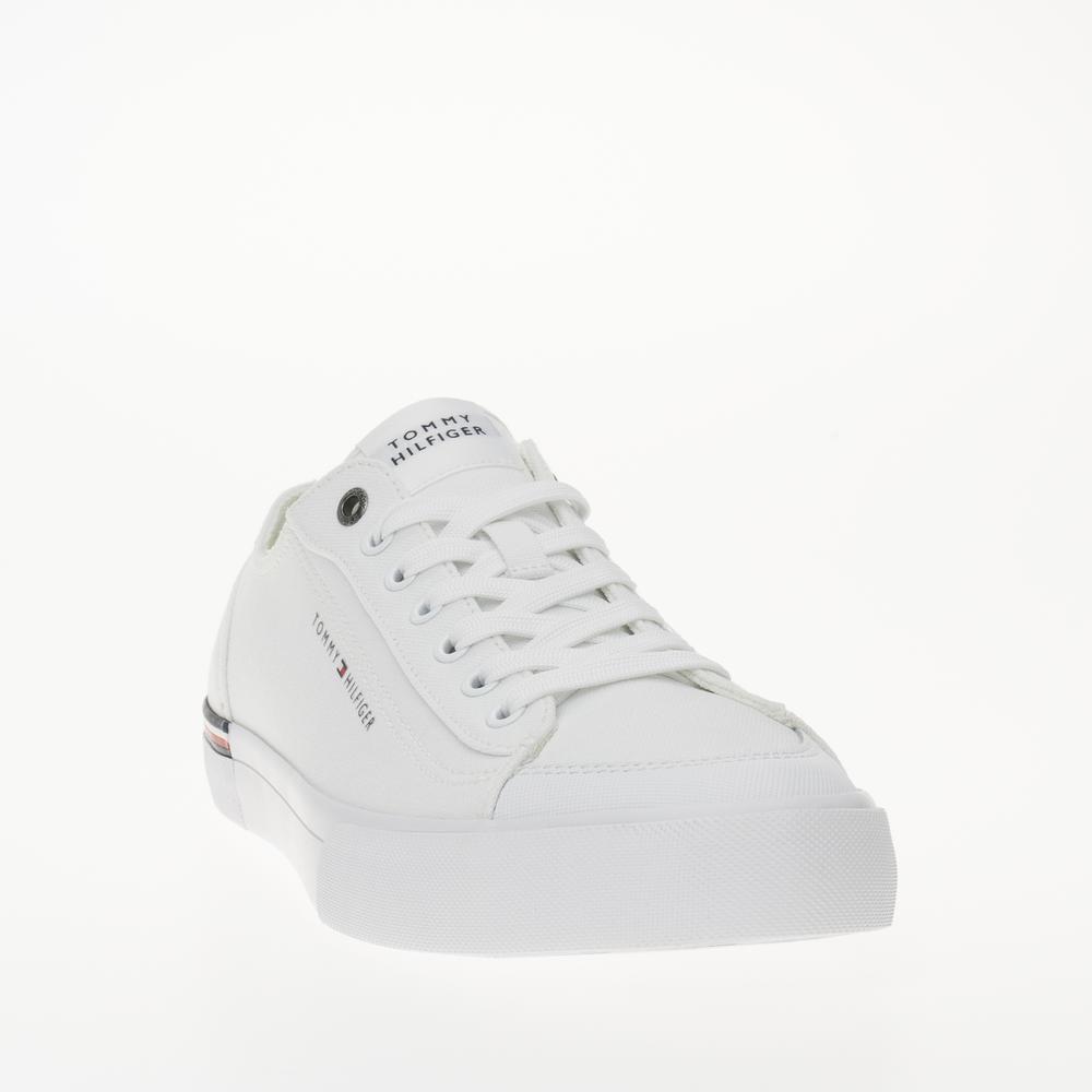 Buty Tommy Hilfiger Corporate Vulc Canvas FM0FM04954-YBS - białe