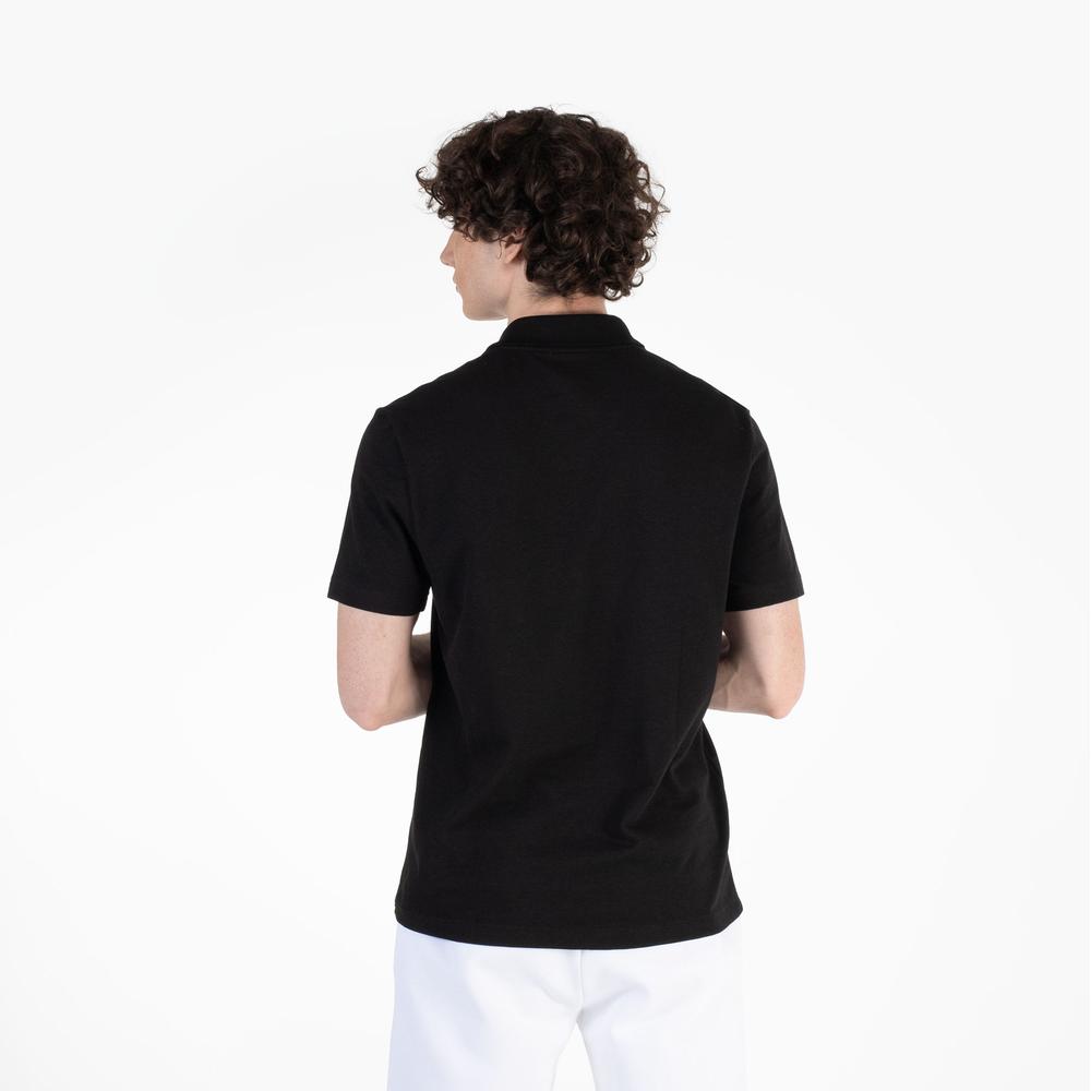 Koszulka męska Lacoste Regular Fit Cotton Blend Polo DH5522-031 - czarna