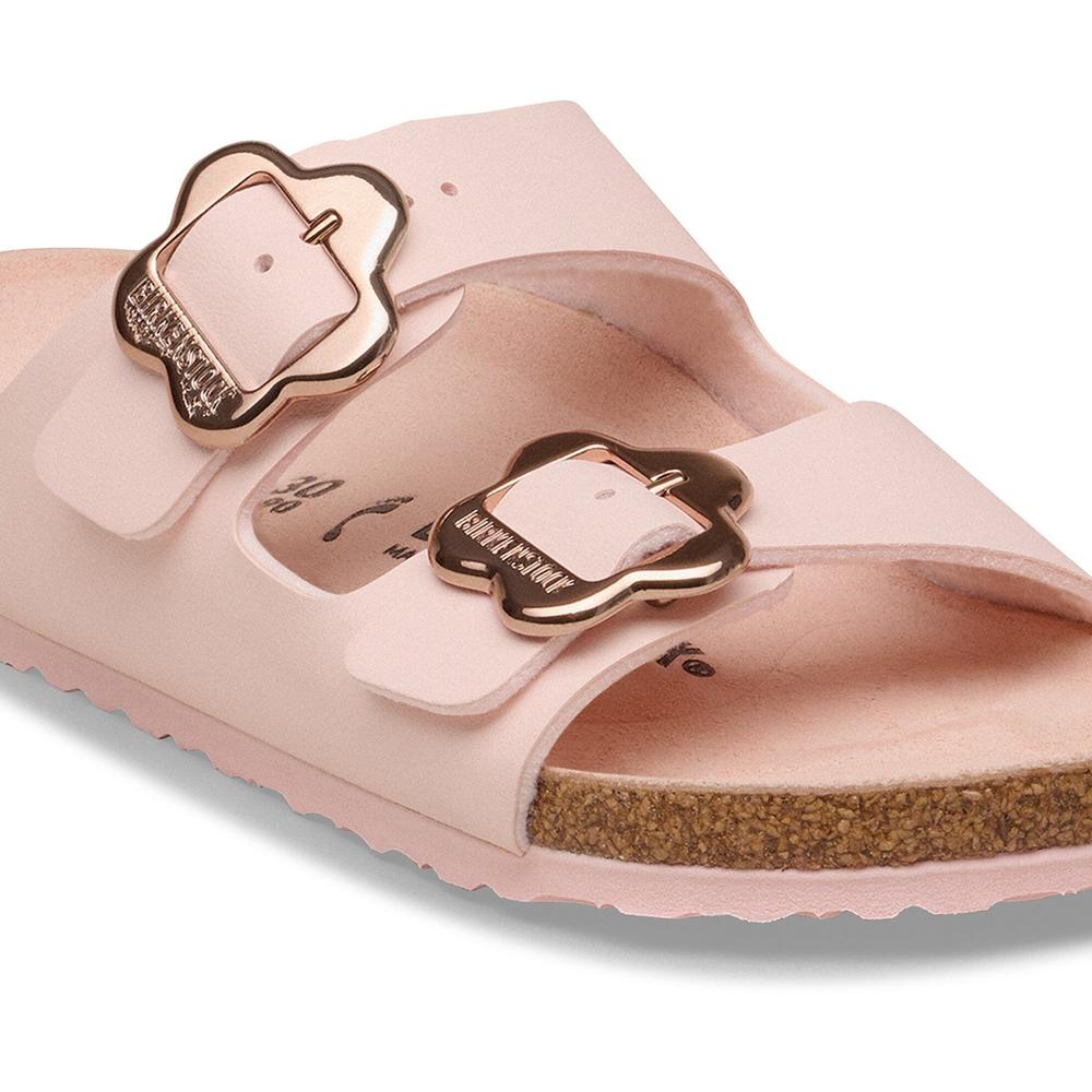 Klapki młodzieżowe Birkenstock Arizona Flower Buckle 1031703 - różowe