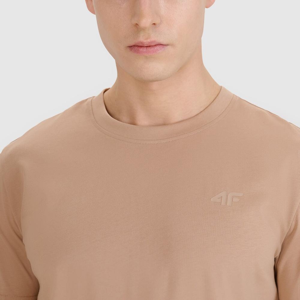 Koszulka męska 4F WSS25TTSHM207483S - beżowa