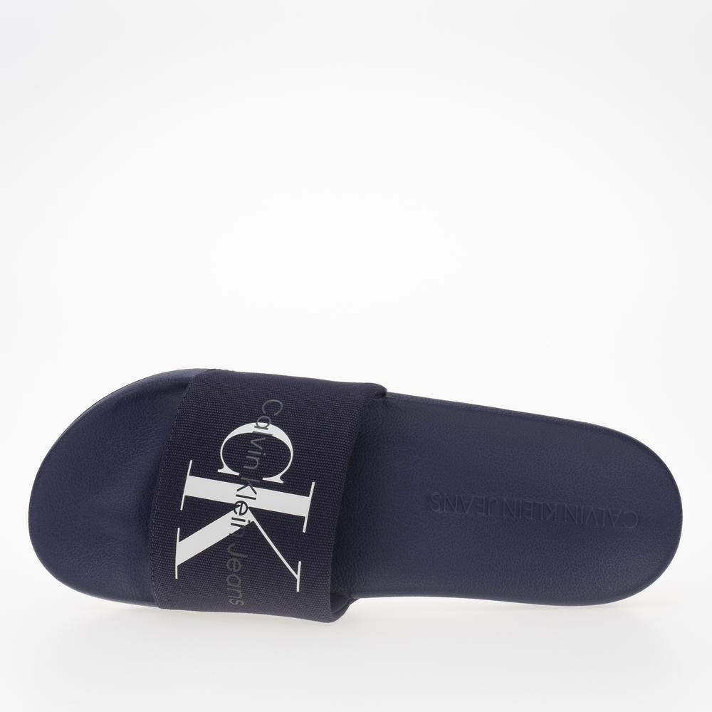 Klapki Calvin Klein Slide Monogram CO YM0YM00061-0GY - granatowe