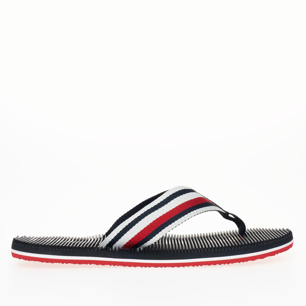 Japonki Tommy Hilfiger Massage Footbed Oly Beach Sandal FM0FM05025-DW5 - granatowe