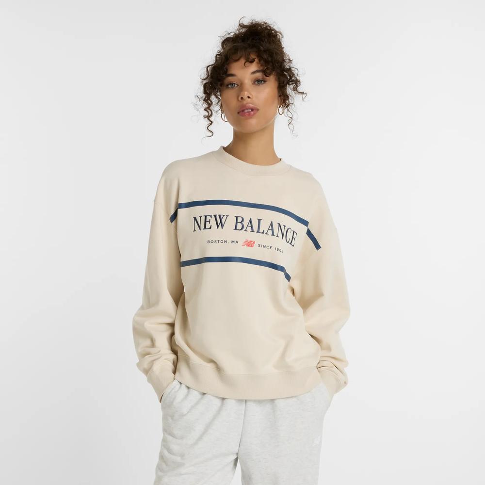 Bluza New Balance WT51923LIN - beżowa