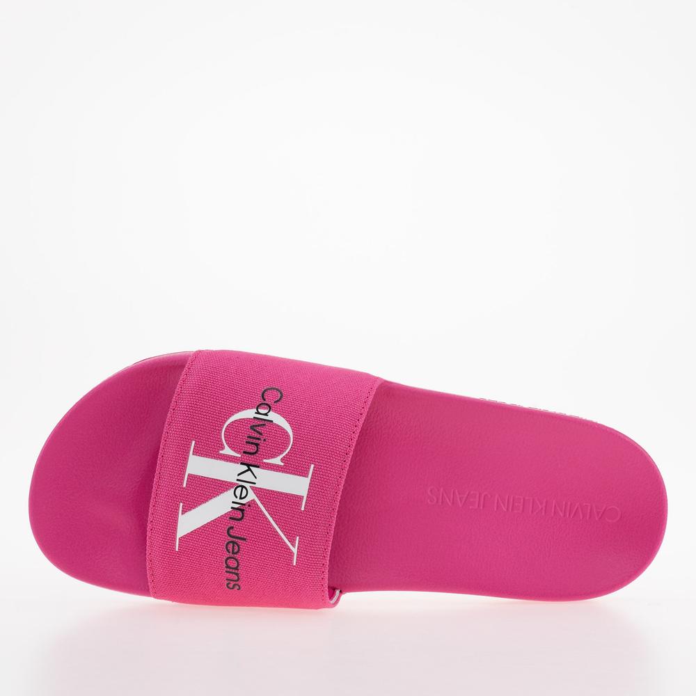Klapki Calvin Klein Slide Monogram CO YW0YW00103-0J0 - różowe