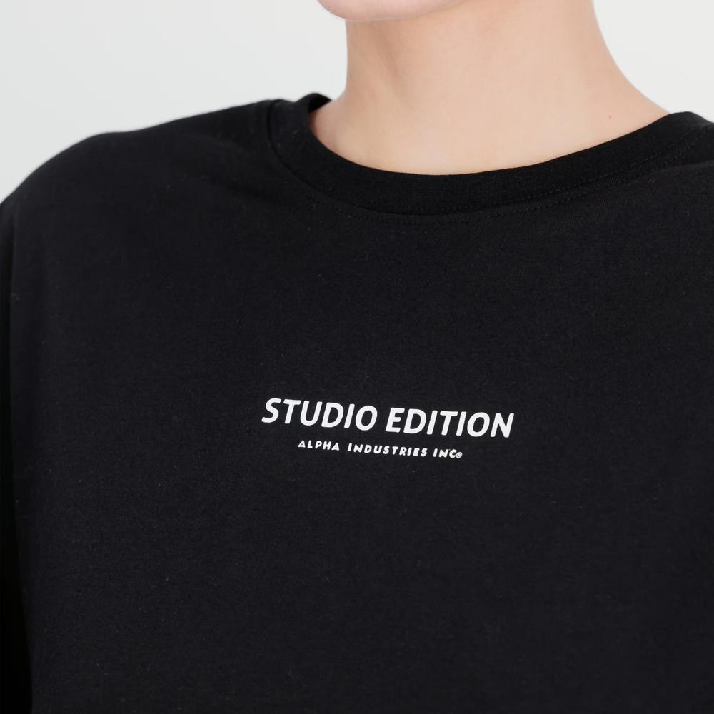 Koszulka męska Alpha Industries Logo Backprint 15606203 - czarna