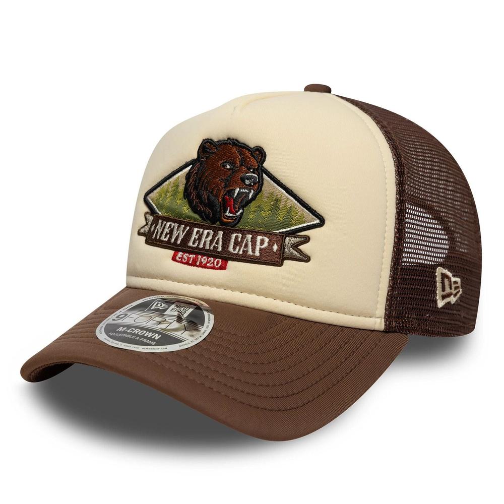 Czapka męska New Era Graphic 9FORTY M-Crown A-Frame Trucker 60771806 - brązowo-beżowa