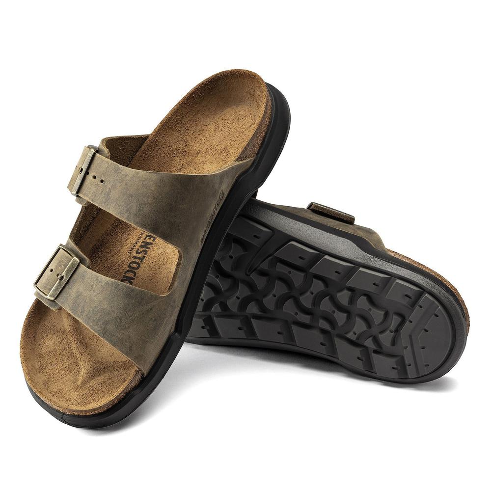 Klapki męskie Birkenstock Arizona Crosstown 1018463 - brązowe