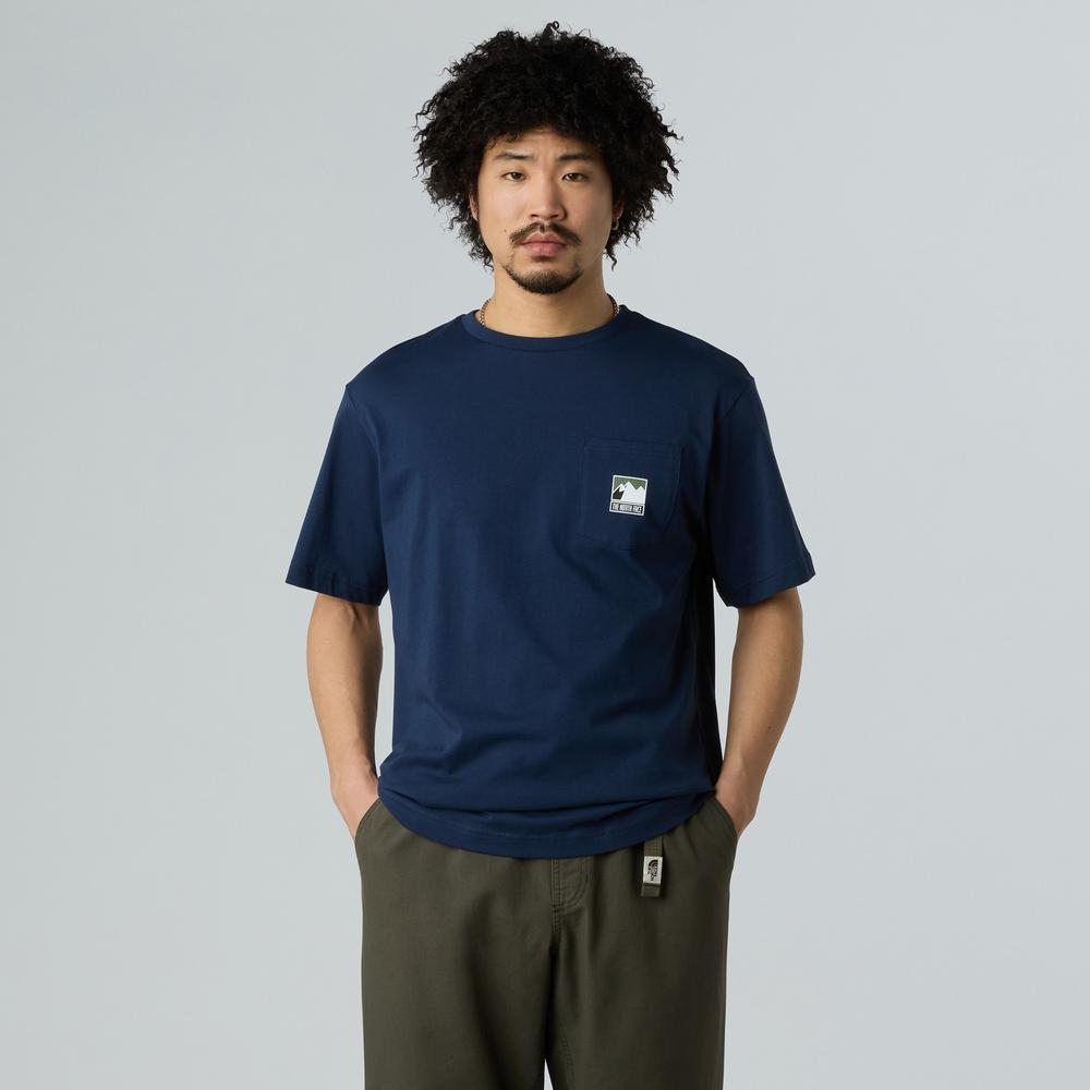 Koszulka męska The North Face Mountain 0A8E3M8K21 - granatowa