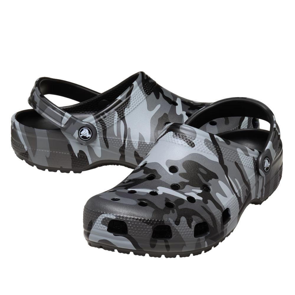 Klapki męskie Crocs Classic Camouflage Clog 211936-0DD - szare