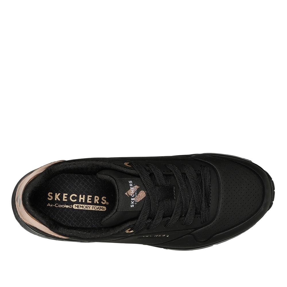 Buty młodzieżowe Skechers Uno Gen 1 Shimmer Away 310545LBBK - czarne