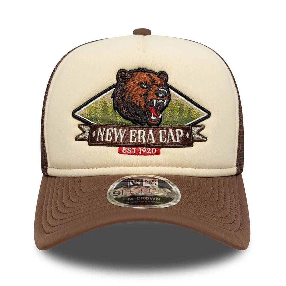Czapka męska New Era Graphic 9FORTY M-Crown A-Frame Trucker 60771806 - brązowo-beżowa
