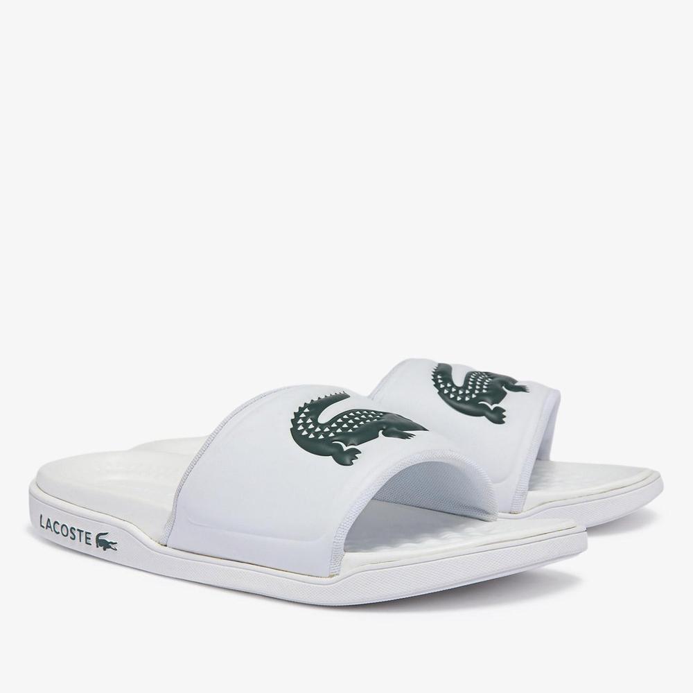 Klapki Lacoste Croco Dualist 743CMA0020-1R5 - białe
