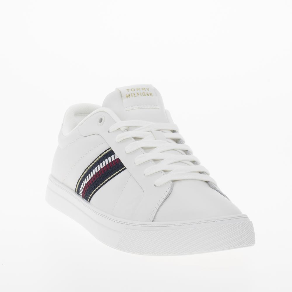 Buty Tommy Hilfiger Icon Court Sneakers Stripes FW0FW08110-YBL - białe