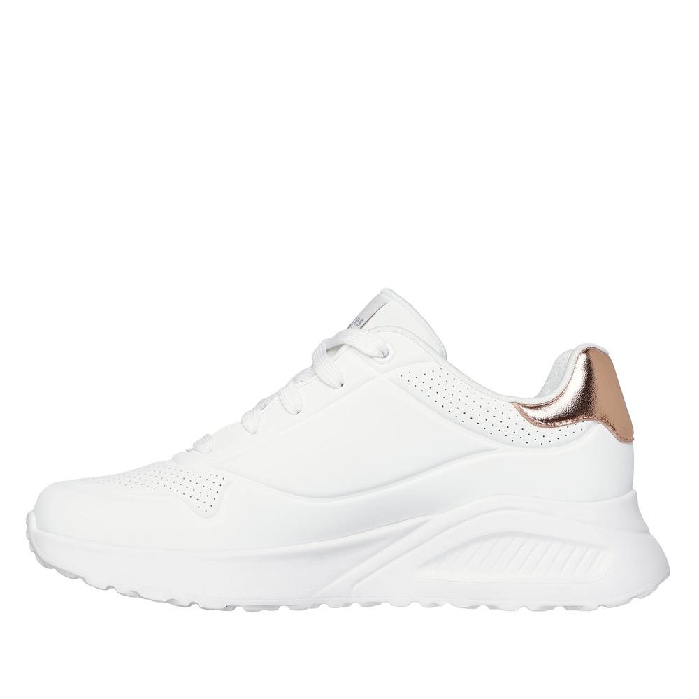 Buty damskie Skechers Uno Lite Shimmer Along 177291WHT - białe