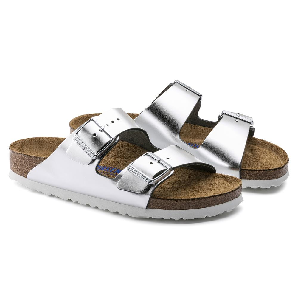 Klapki Birkenstock Arizona 1005960 - srebrne