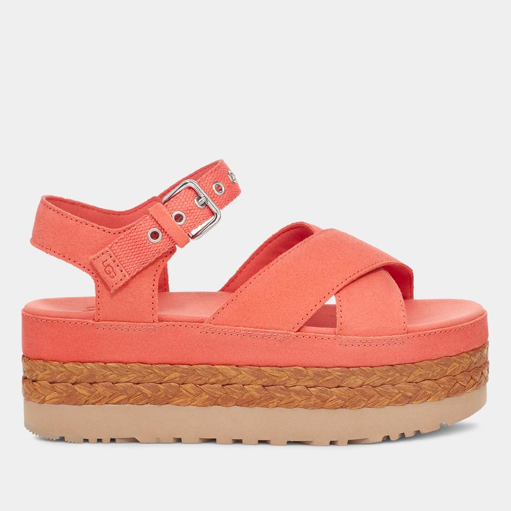 Sandały Ugg Aubrey Platform Sandal 1152711-VCRL - pomarańczowe