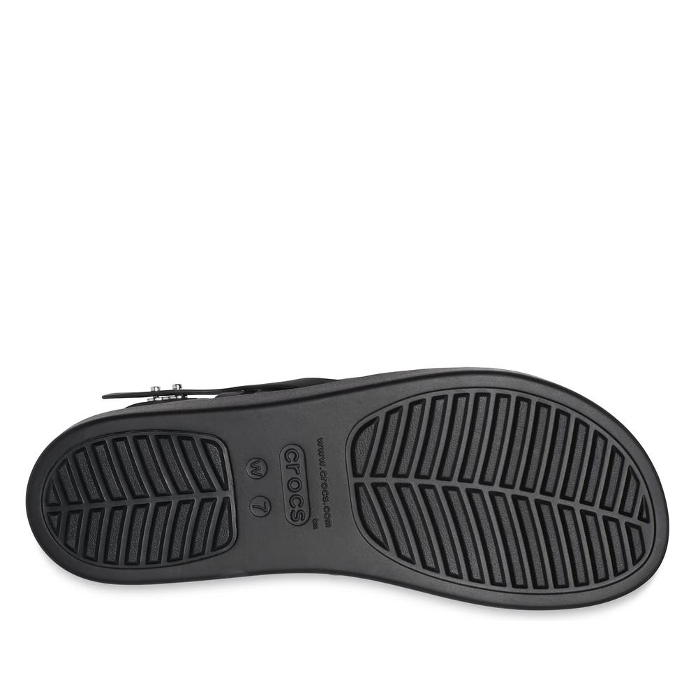 Klapki Crocs Brooklyn Strappy Low Wedge 206751-001 - czarne