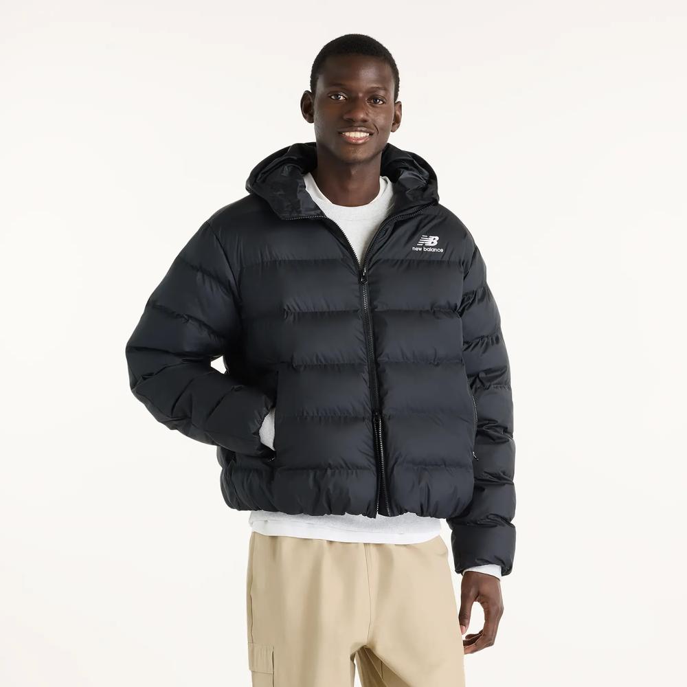 Kurtka męska New Balance Boston Puffer MJ62G17OBK - czarne