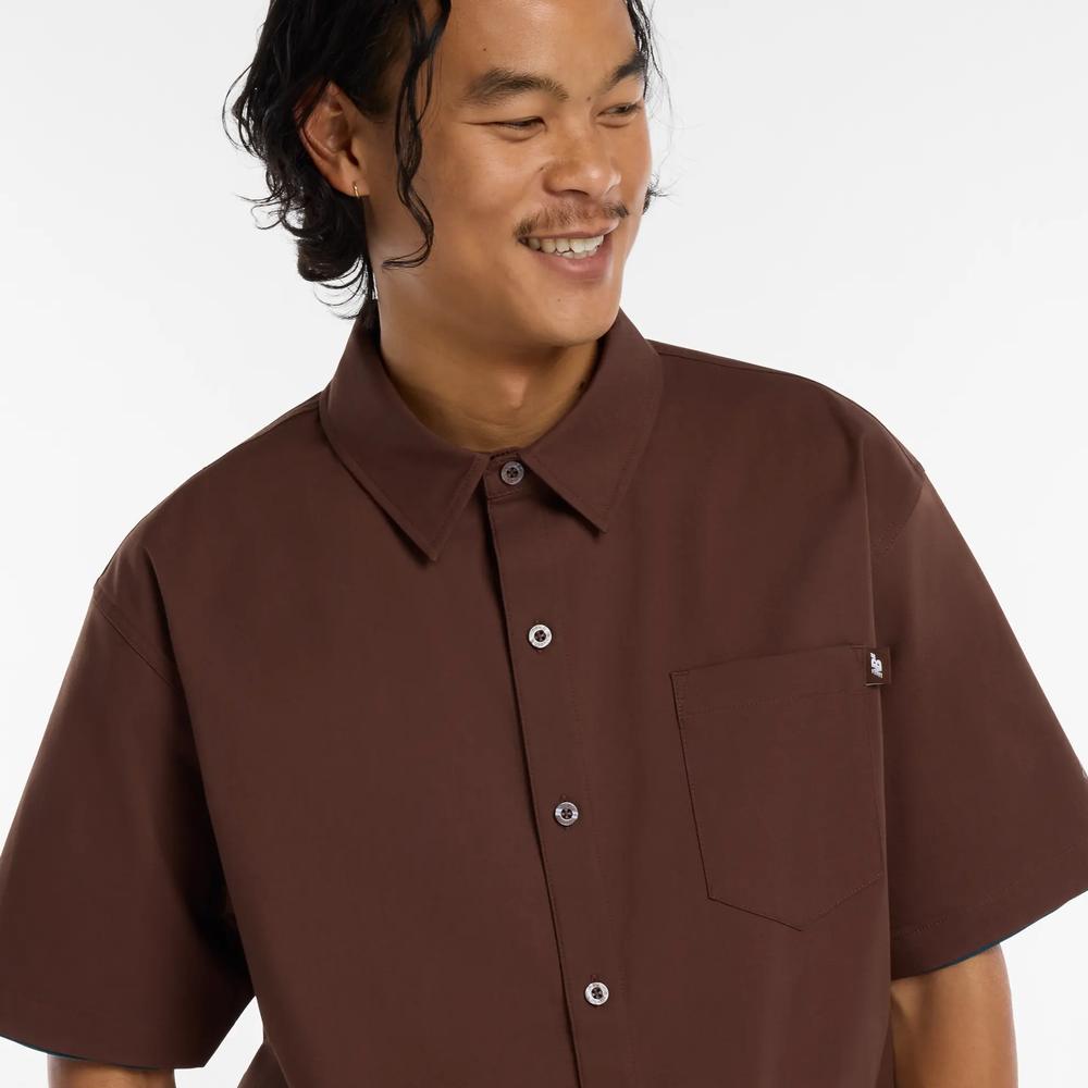 Koszula męska New Balance Numeric MT61J0V9ABJ - brązowa