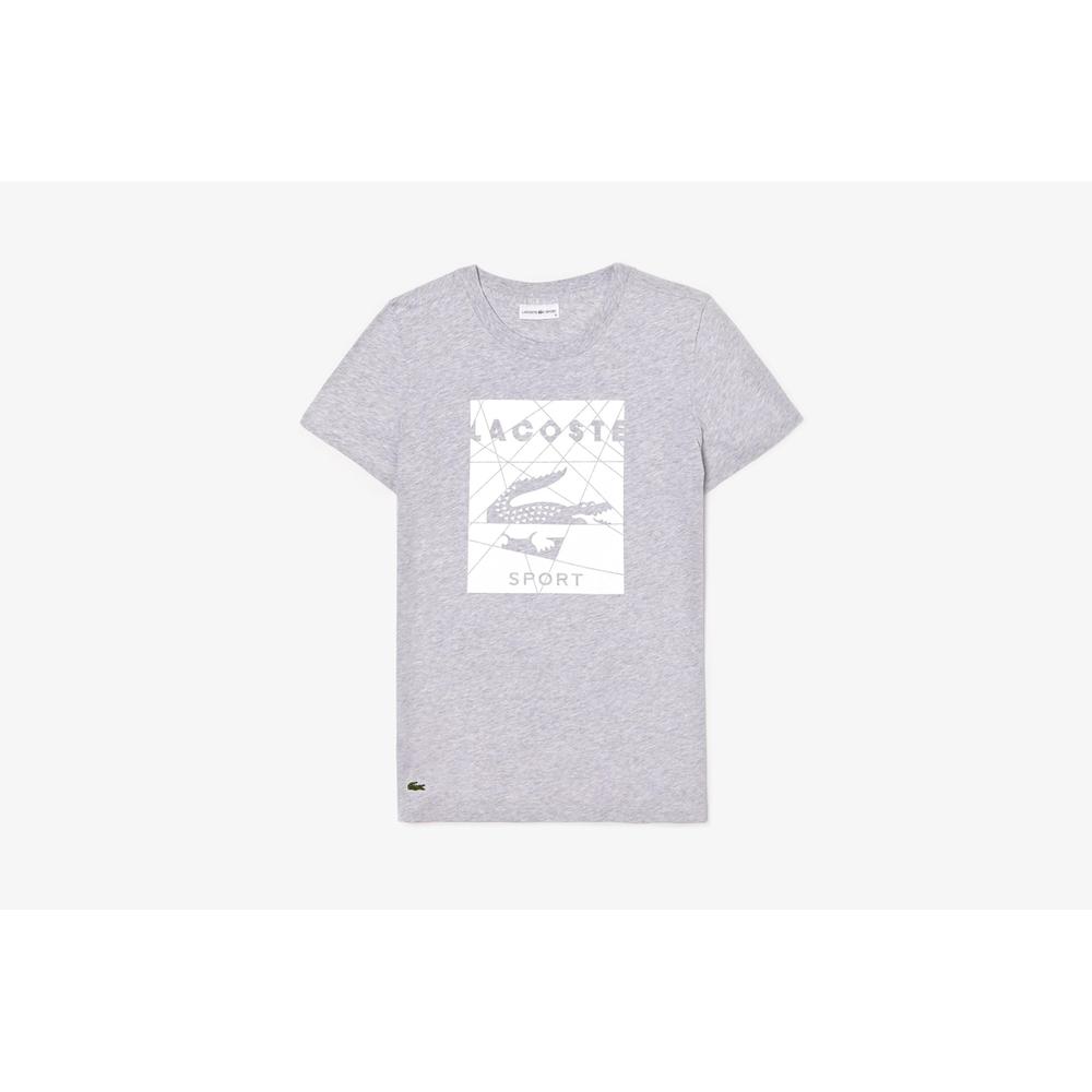 Lacoste Sport Graphic Print Cotton T-shirt > TF7905.NQ5