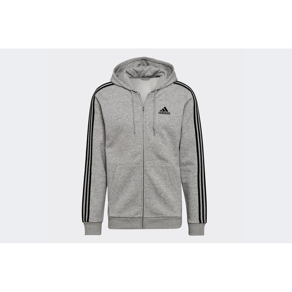 Bluza adidas Essentials Fleece 3-Stripes Full-Zip Hoodie HB0041 - szara