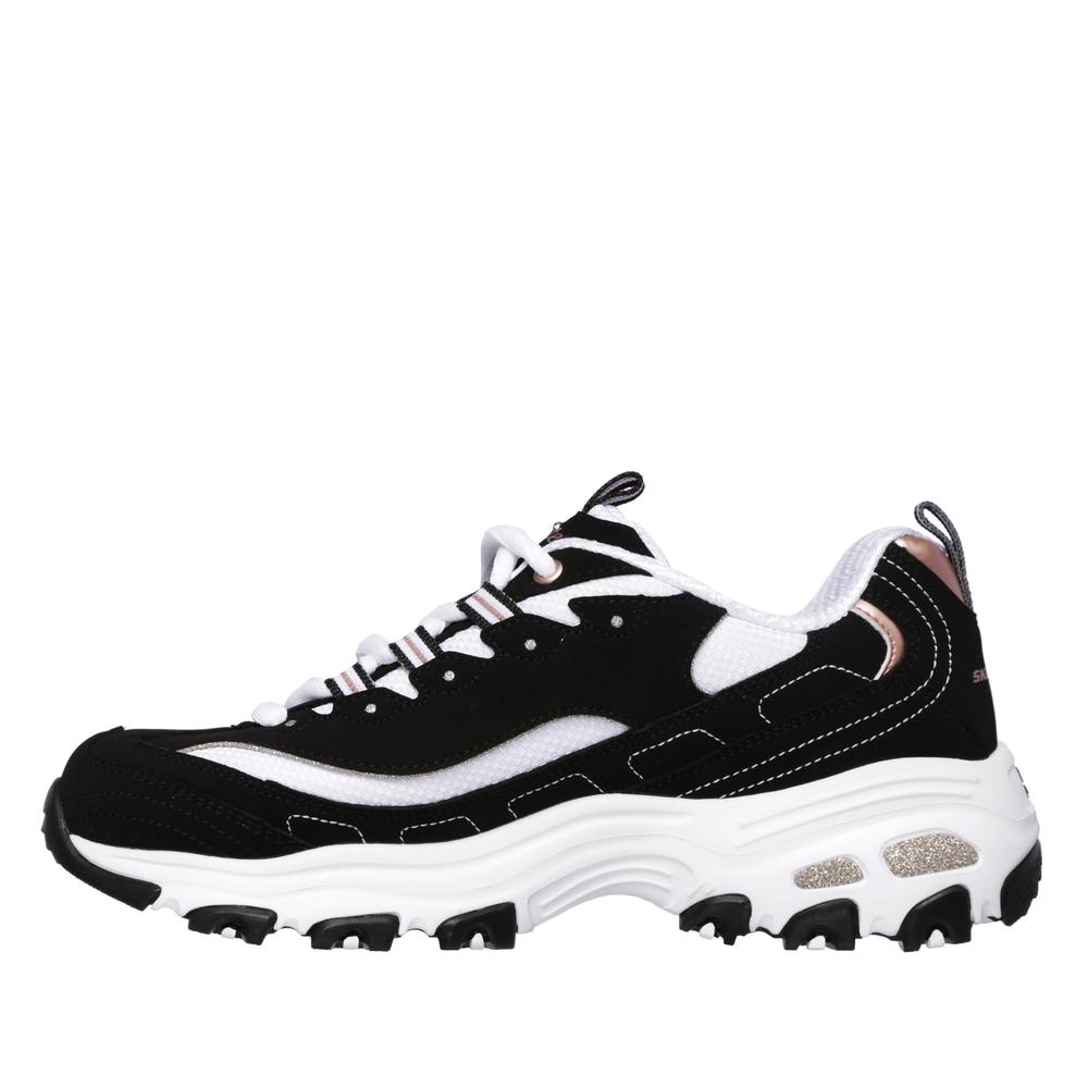 Buty damskie Skechers D'Lites Roam Around 13154BKRG - czarne
