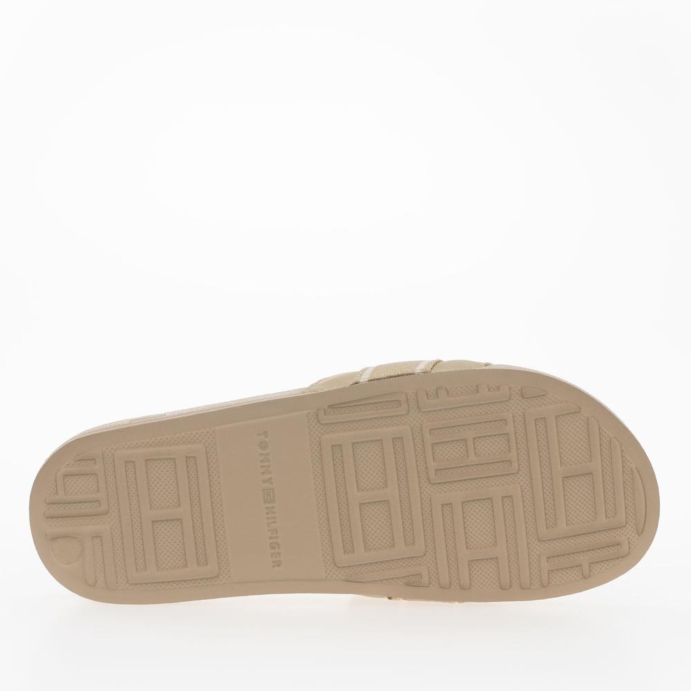 Klapki Tommy Hilfiger Poolside With Webbing Slide FW0FW08529-ACC - beżowe
