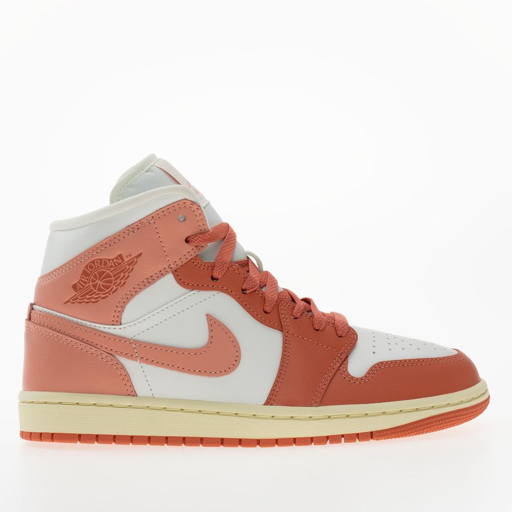 Buty damskie Nike Air Jordan 1 Mid BQ6472-180 - biało-pomarańczowe